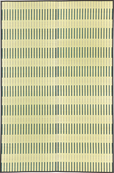 い草 花ござ 江戸間3畳 掛川織 ライン柄 津弥 つや ブルー拍卖