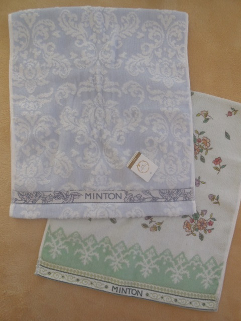 ★新品★ミントン★MINTON★フェイスタオル2枚★ブルー&グリーン★柄違い★拍卖