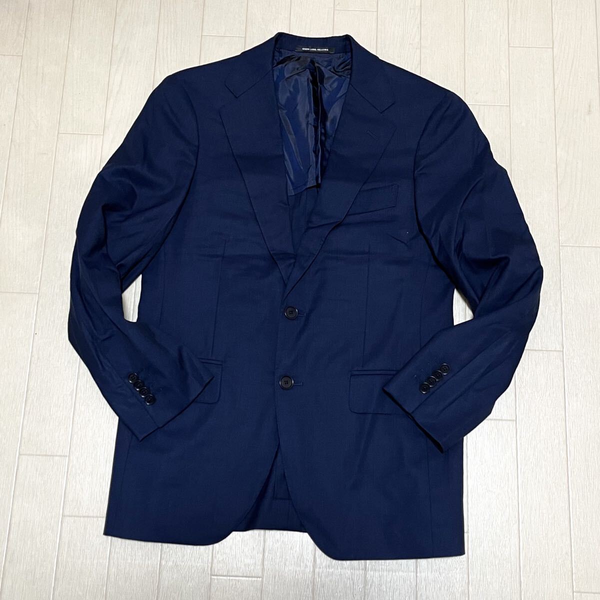 和730★ GREEN LABEL RELAXING UNITED ARROWS GUABELLO 120's グリーンレーベルリラクシング テーラードジャケット 42 ネイビー メンズ拍卖