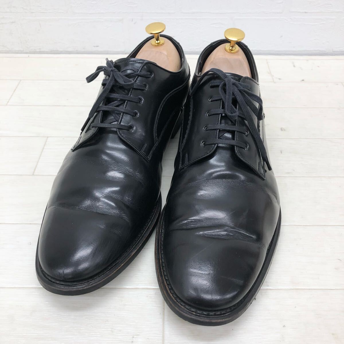 1752〓 REGAL リーガル ビジネスシューズ メンズ サイズ26 ブラック レザーシューズ 外羽根 プレーントゥ 靴 シューズ拍卖