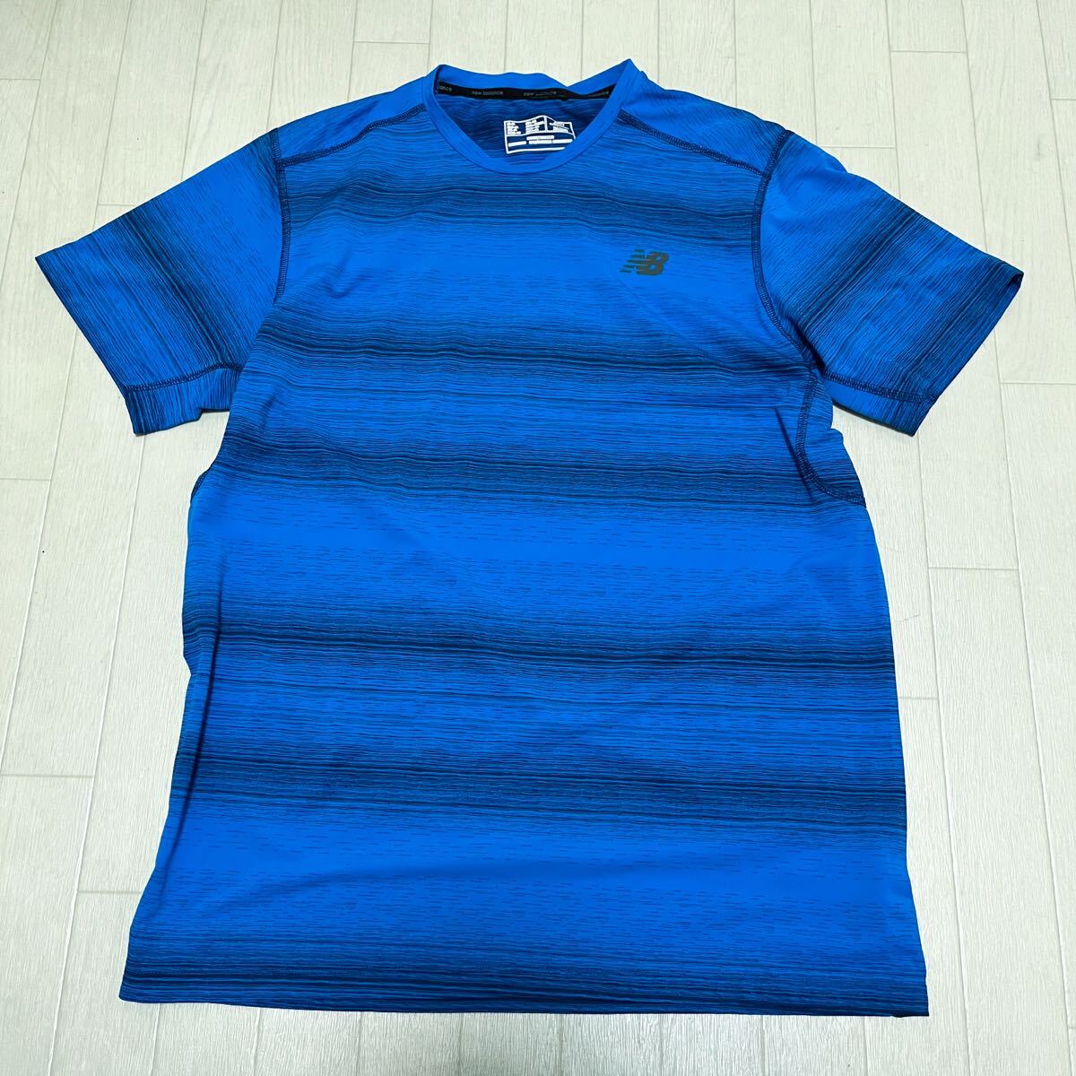 和746★ newbalance nbdry ニューバランス 半袖 Tシャツ スポーツ XL ブルー メンズ 大きいサイズ拍卖