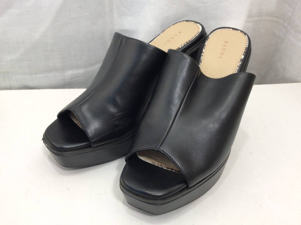 RANDA ランダ サンダル ミュール サンダル ブラック LL レディース I10拍卖