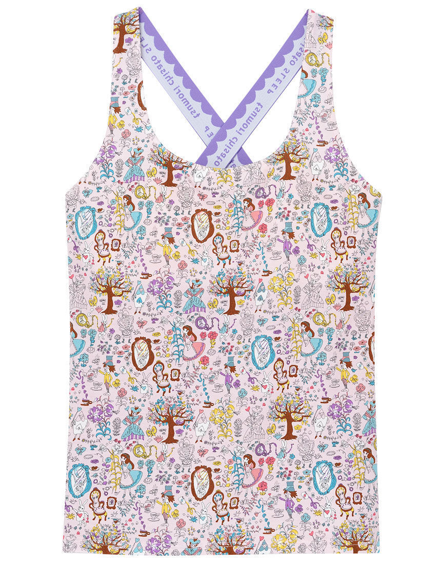 Lサイズ ツモリチサト★ワコール新品タグ付パット付キャミソール PI ブラトップ スポーツタイプ★ガーデン柄アリス ペアショーツ出品中拍卖