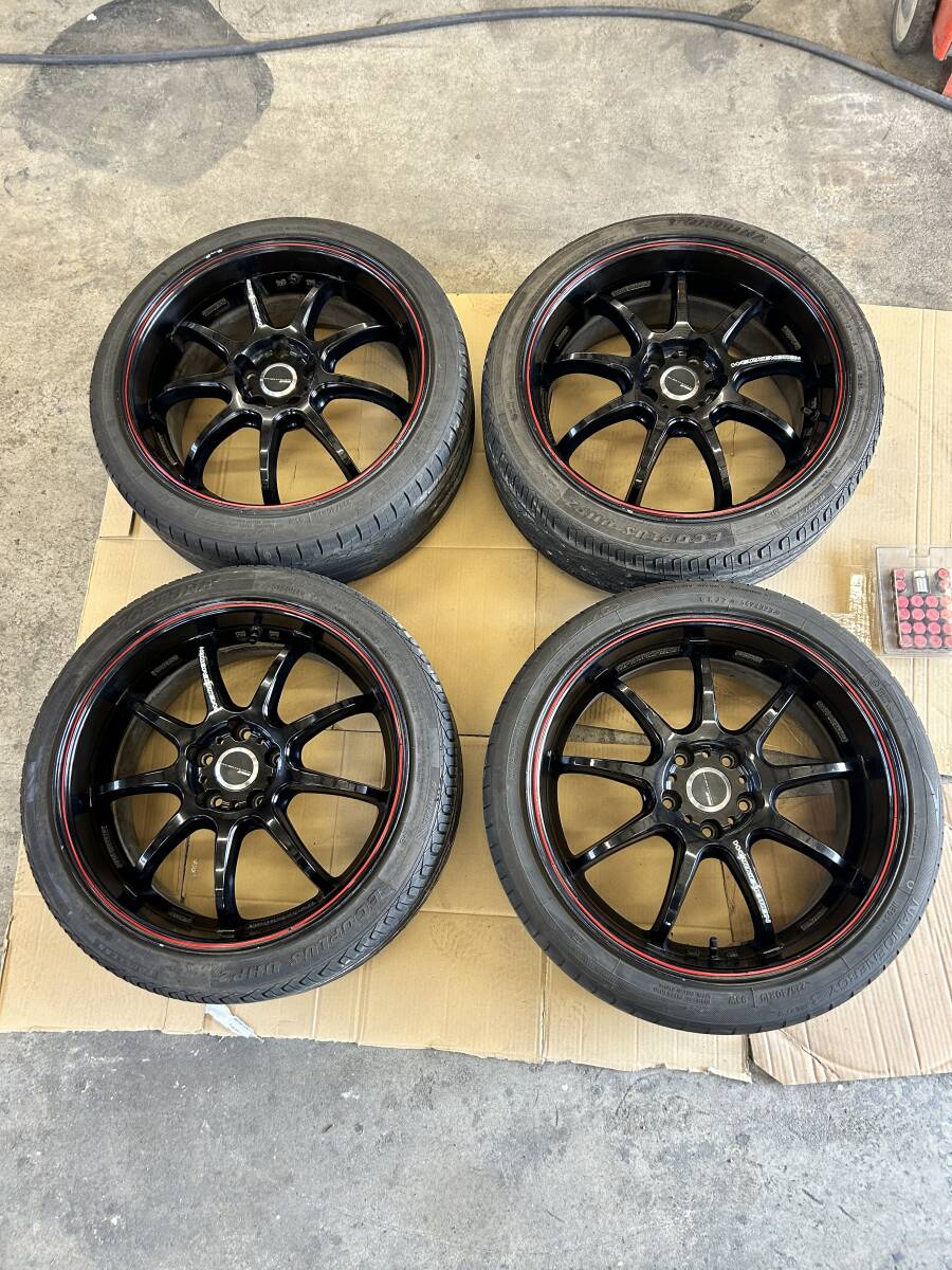 WORK EMOTION D9R 19x8.5J +45 114.3 225/40R19 FORTUNA ECOPLUS UHP2 21年製 中古ホイール WORKナット付き拍卖