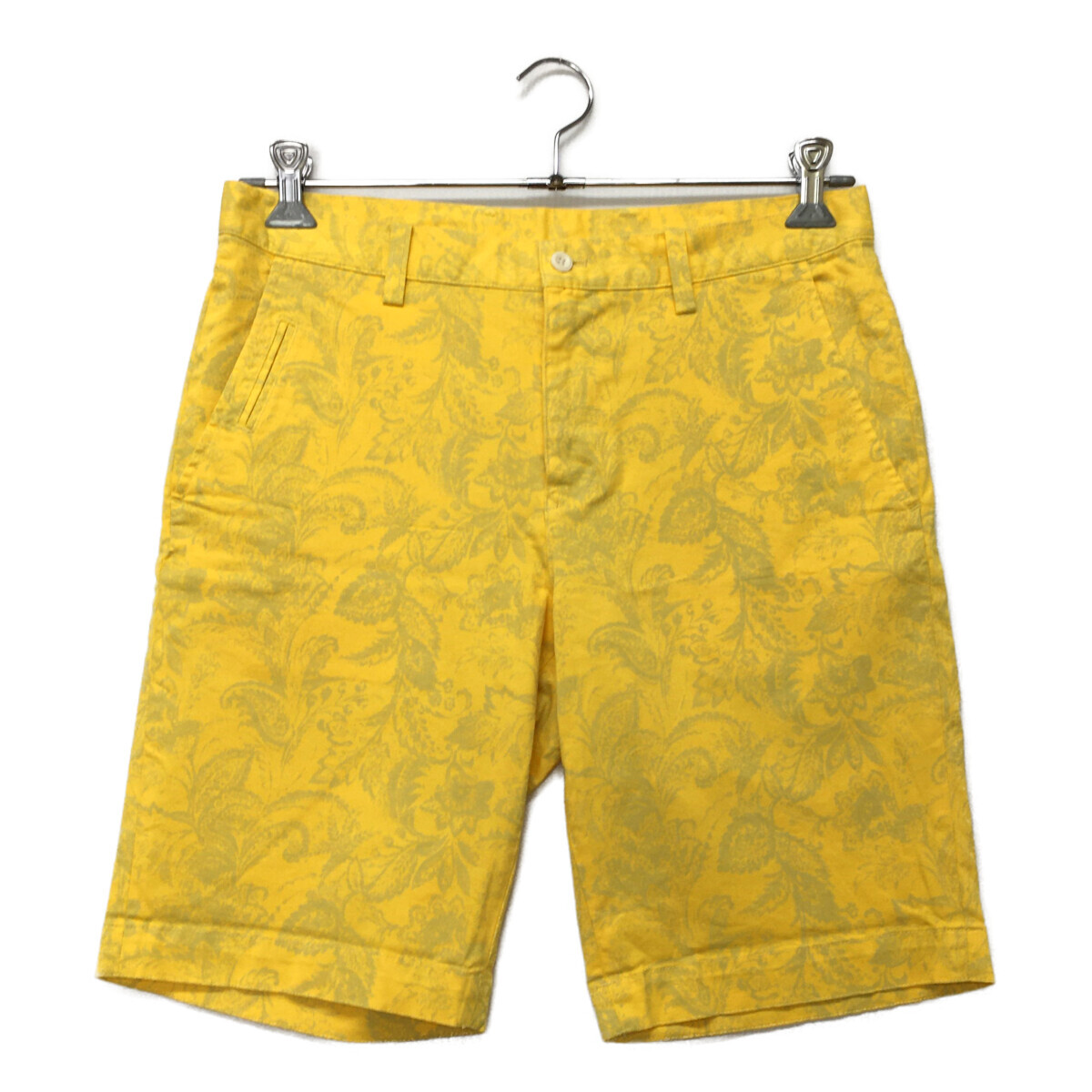 coco 中古【値下げ】ビームスゴルフBEAMSGOLFメンズ ハーフパンツ46(M)イエローボタニカル柄 ストレッチレターパックプラス発送可K015553拍卖