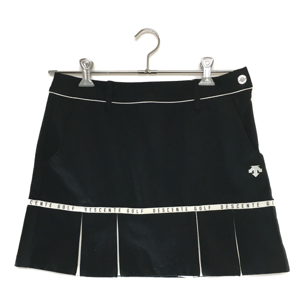 coco 中古【SALE】デサントゴルフ レディース スカート L 黒 ブラック プリーツ 一体型インナーパンツ レターパックプラス発送可 99286拍卖