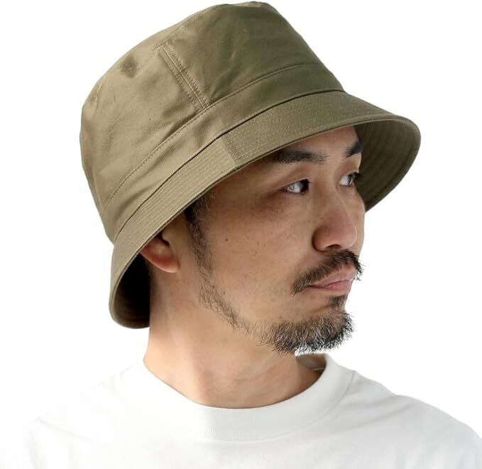 <Lサイズ(60cm)><Khaki>Regnuu バケットハット メンズ 帽子 コットン 日本製 レディース 春 夏 春夏 大きいサイズ 帽子拍卖