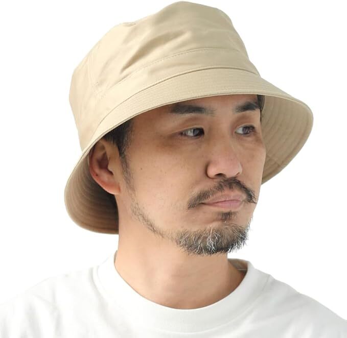 <XLサイズ(62cm)><Beige>Regnuu バケットハット メンズ 帽子 コットン 日本製 レディース 春 夏 春夏 大きいサイズ 帽子拍卖