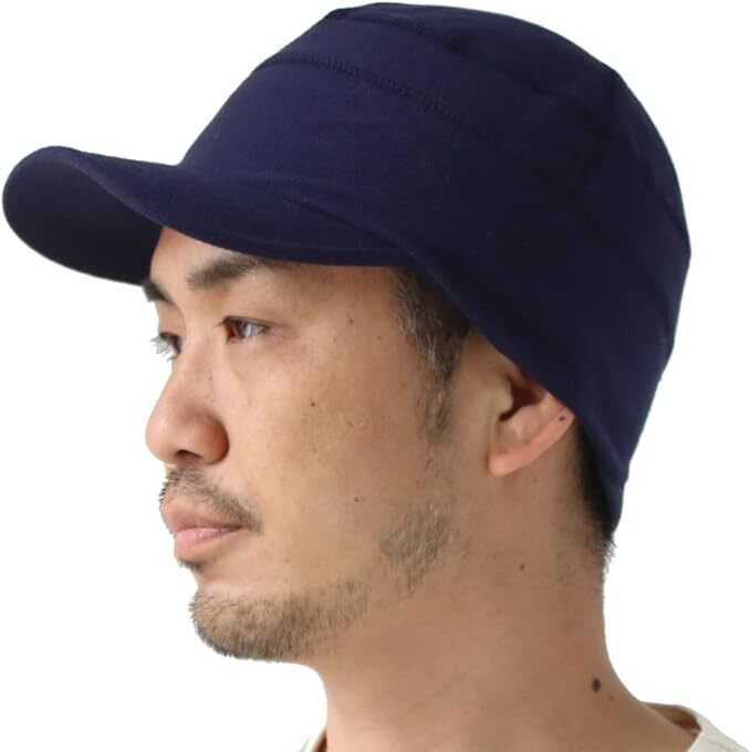 <XLサイズ><ネイビー>Regnuu コットン 鹿の子ワークキャップ 帽子 メンズ 夏用 レディース 春 夏 春夏拍卖