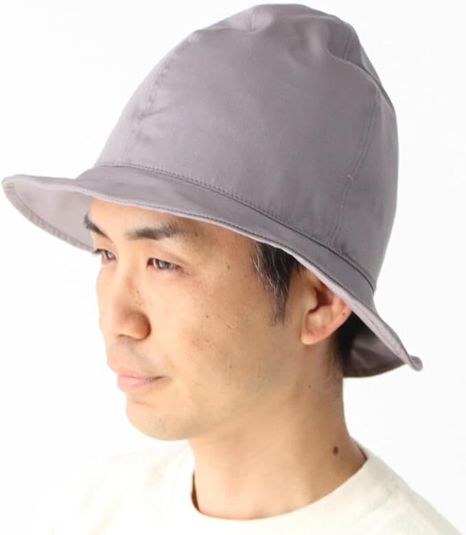 <Lサイズ><グレー>山高バケットハット メンズ おしゃれ Regnuu コットン ツイル ヤマタカ 帽子 日本製拍卖