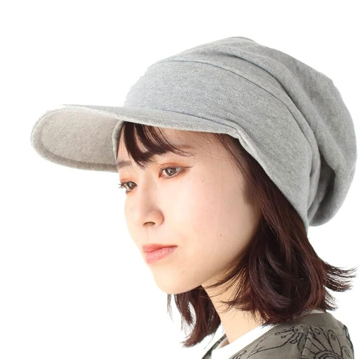 <Lサイズ(約59-62cm)><グレー>帽子 レディース Regnuu 日本製 スウェット キャスケット メンズ 春 夏 大きいサイズ 帽子拍卖