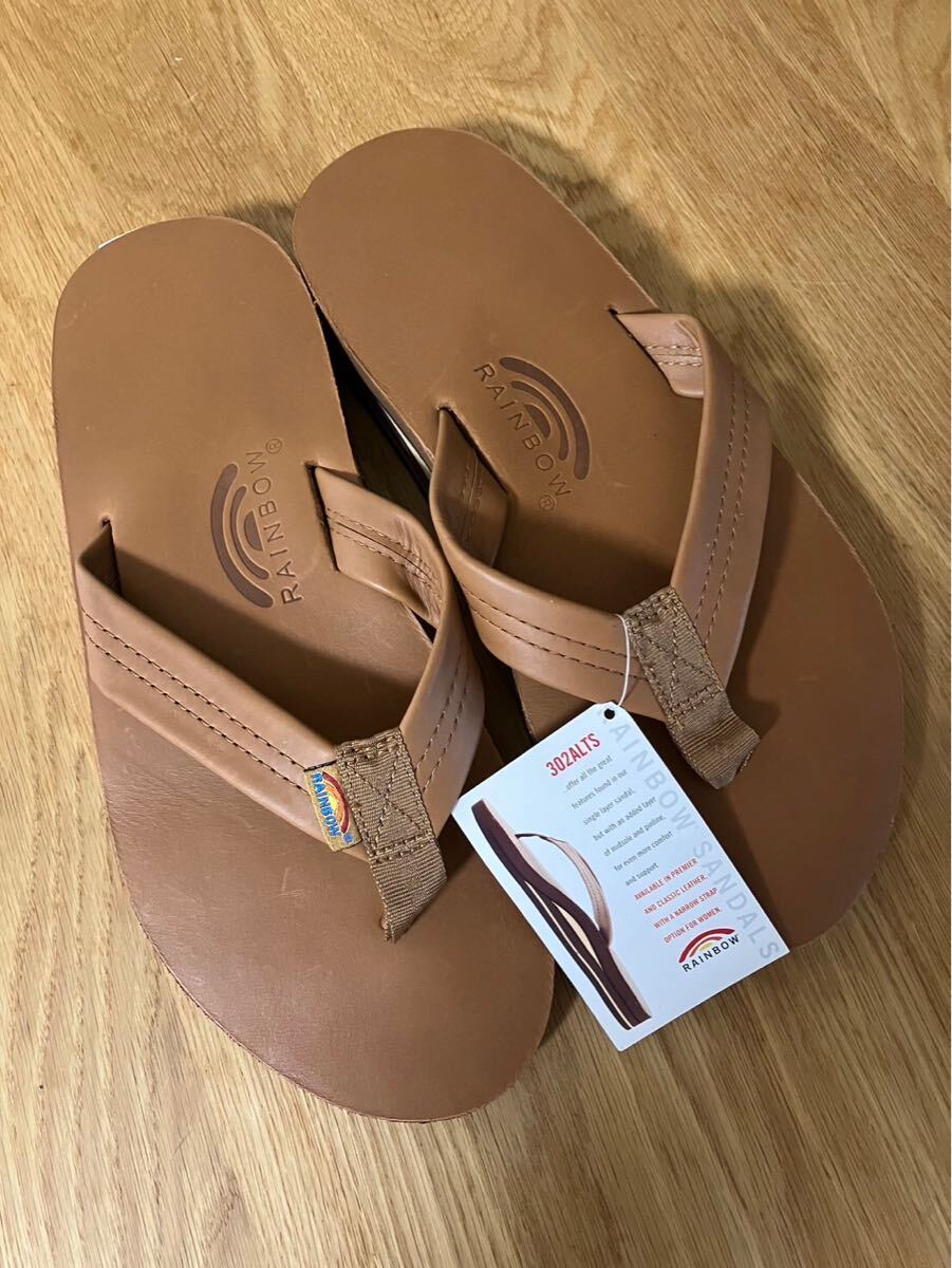 RAINBOW レインボー 302ALTS CL LEATHER サンダル TAN(タン) クラッシックレザー(ヌバック) L(26.5-27.5cm) 未使用(下げ札付き)拍卖