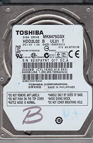 【中古】 MK6475GSX A0/GT001M HDD2L02 B UL01 T 東芝 640GB SATA 2.5拍卖