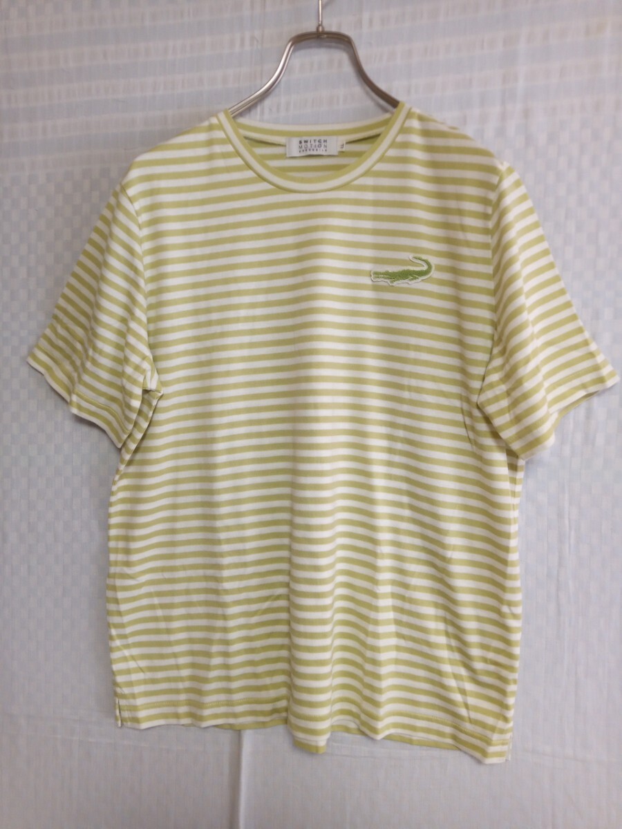 12287 ★★ CROCODILE ボーダー半袖Tシャツ サイズLL拍卖