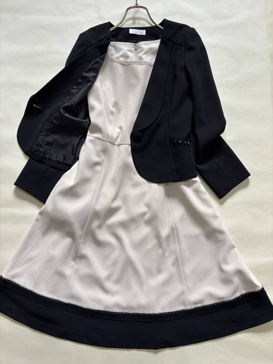 フェルゥ【新品同様 未使用に近い極美品】Feroux ジャケット ワンピース セットアップ スーツ アンサンブル サイズ2 フォーマル 結婚式qkq拍卖