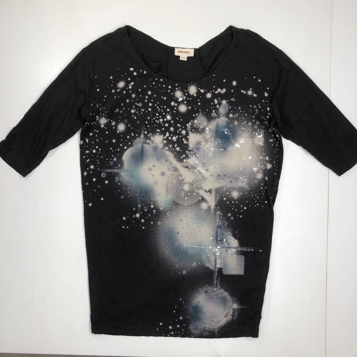DIESEL ディーゼル 半袖Tシャツ 星座 レディース XSサイズ 丈長め 五分袖 45-37拍卖