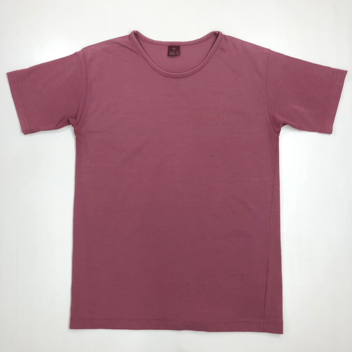 mont-bell モンベル 半袖Tシャツ アウトドア ワンポイントロゴ Sサイズ 丸首 45-54拍卖