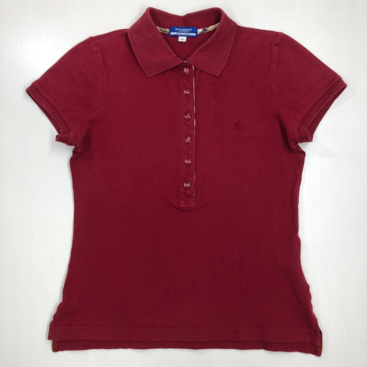 BURBERRY BLUE LABEL バーバリー ブルーレーベル 半袖ポロシャツ ワンポイント レディース サイズ38 45-57拍卖