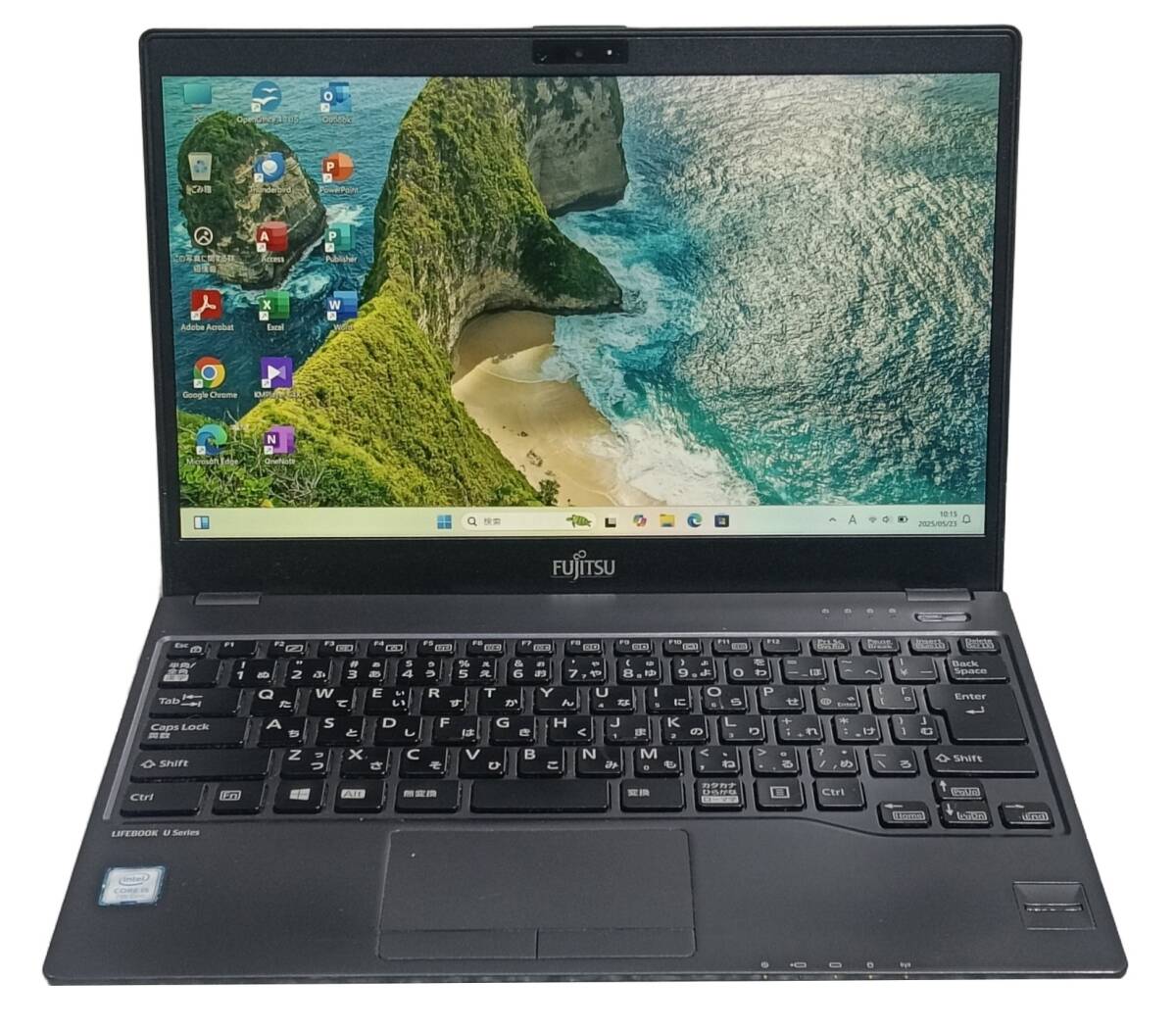 【驚速 FUJITSU U938/S i5-7300U 2.6GHz x4+8GB+M.2 SSD256GB 13.3インチワイドノートPC】Win11+Office2021/WEBカメラ A052308拍卖