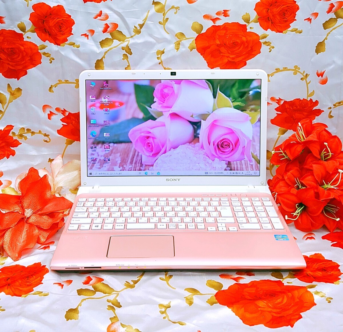 ブルーレイ/オフィス/爆速3世代Corei7/DVD焼き/新Win11搭載/ZOOM/動画&画像編集/おまけソフト多数/レアピンクソニー/テンキ/新品マウス拍卖