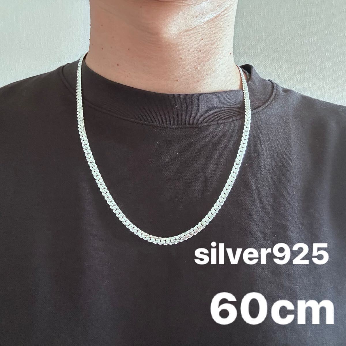 シルバー925 ツイスト 喜平チェーンネックレス 長さ:60cm 太さ:5mm拍卖