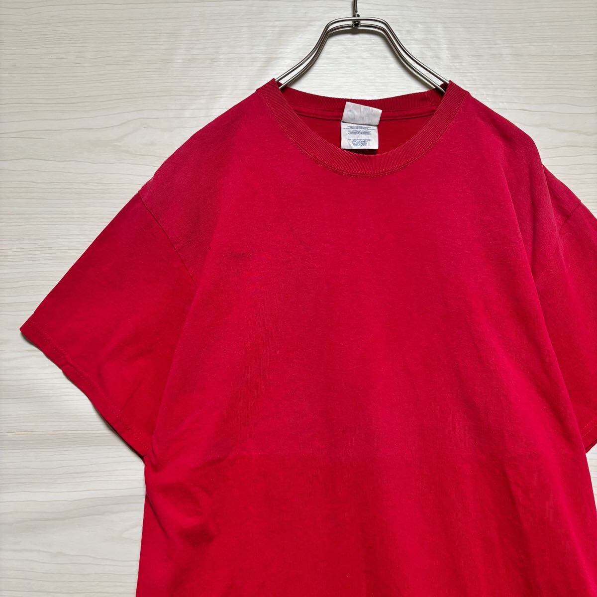 US古着 PORT&COMPANY ポートアンドカンパニー 半袖Tシャツ 半袖カットソー バックプリント サイズL 赤 コットン メンズ トップス (7)拍卖