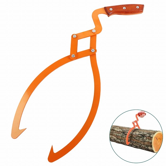 『50cm 20インチ』丸太トング 丸太 木材 原木 リフティング トング 伐採 集材 林業 薪 薪割 移動 ハンド リフト リフター 1本拍卖