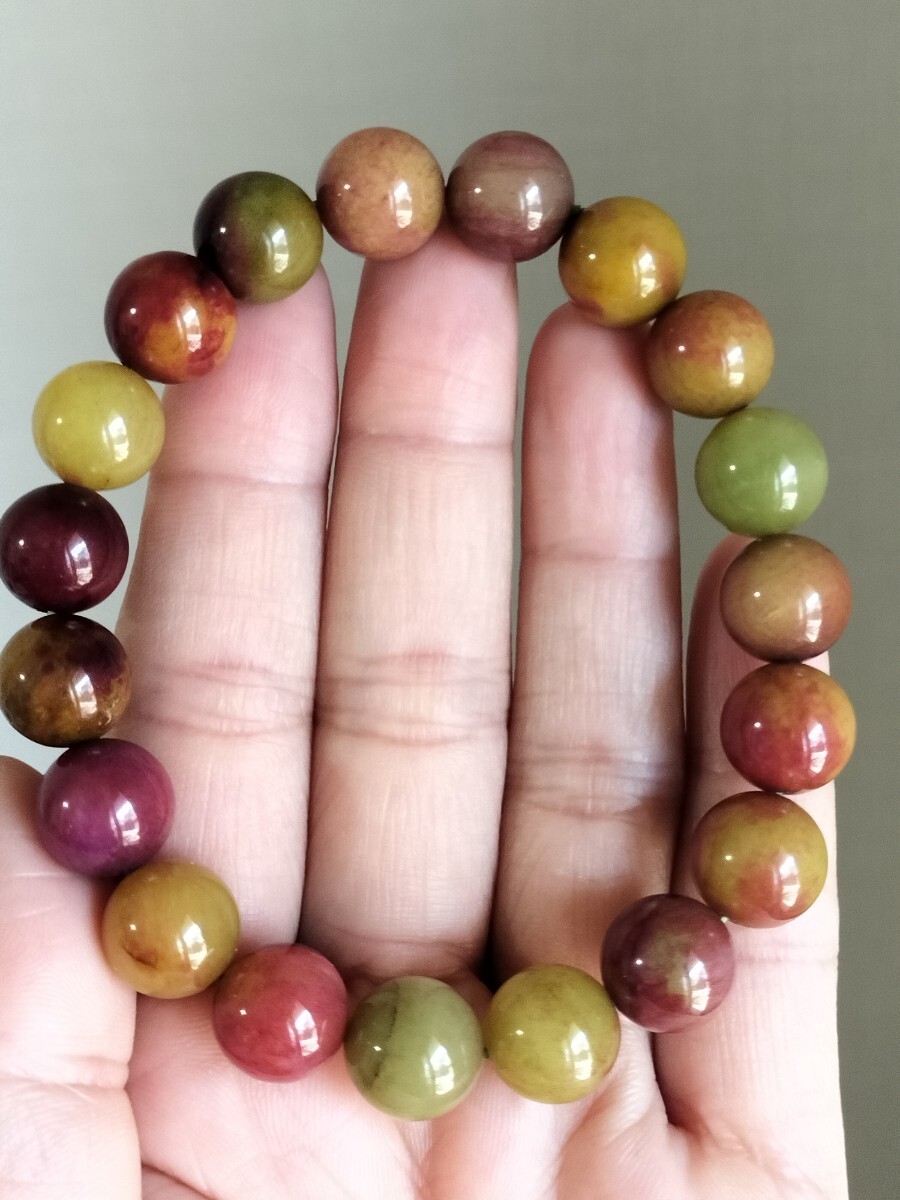 カラフルジェイド  瑪瑙 天然石 パワーストーン ブレスレット 10mm拍卖