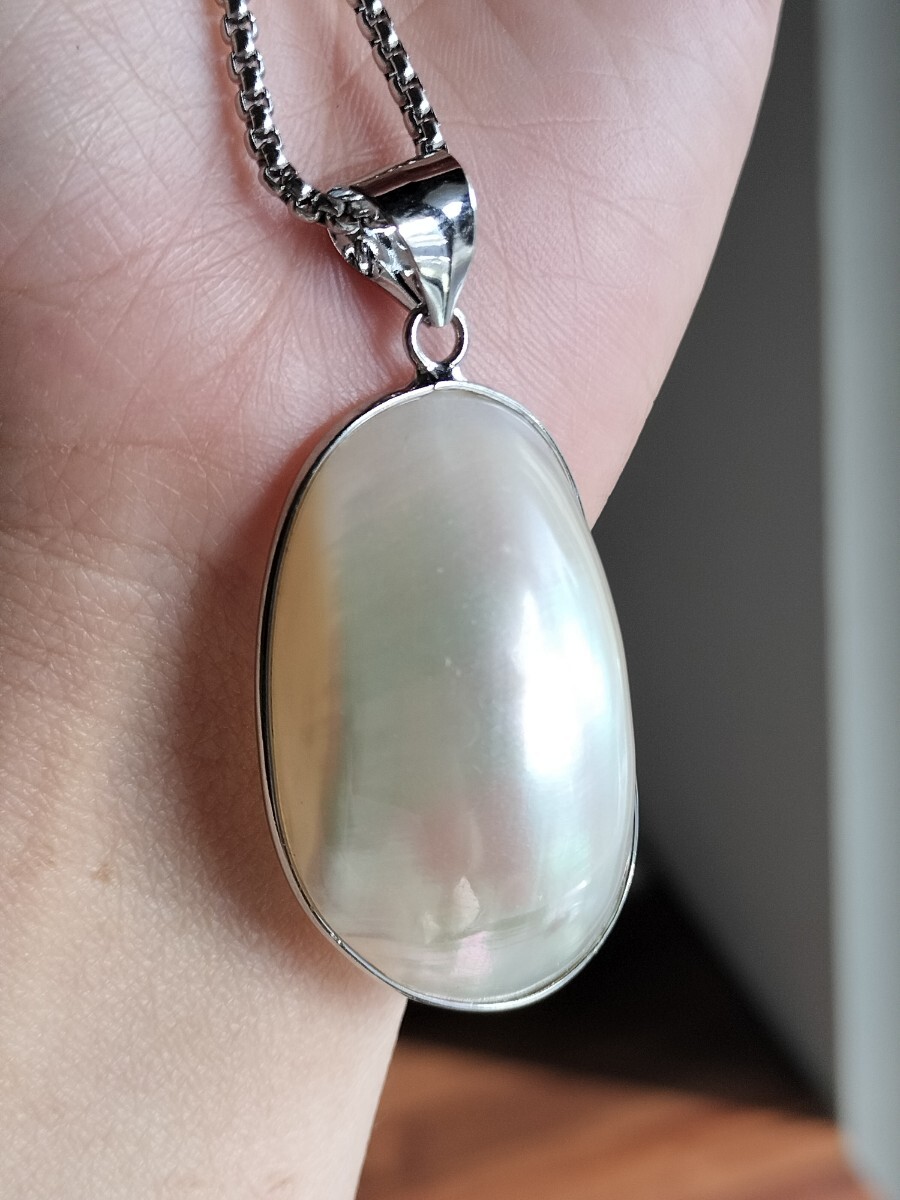 マベ真珠パール ペンダントトップ ホワイトカラー ネックレス拍卖