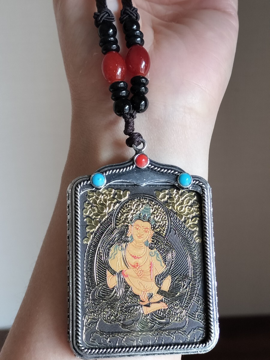 チベット 手描きタンカ ネパール仏教 唐カード お守り ネックレス拍卖