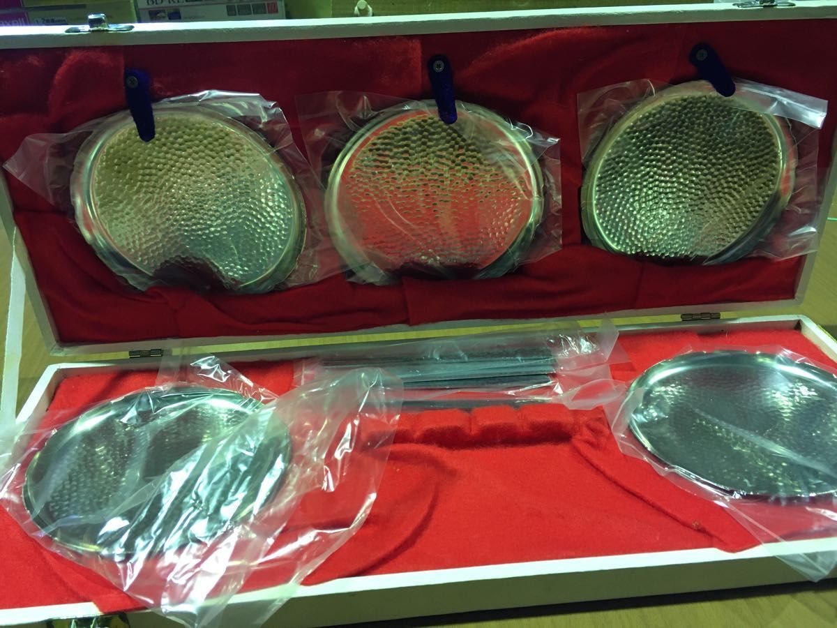 銘々皿 和菓子皿 5枚 和 菓子切り 5本 ステンレス 未使用 ★0044 A-3拍卖