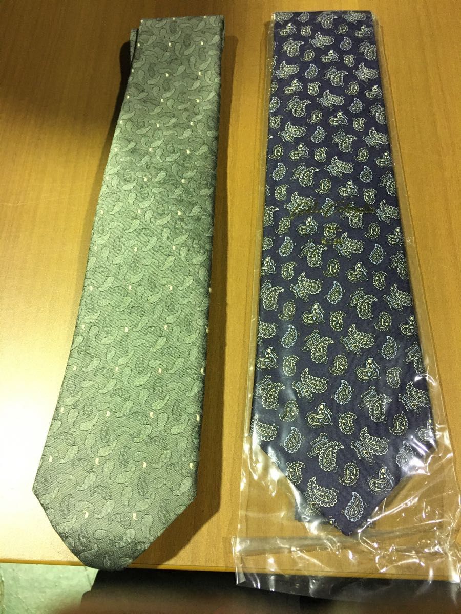 ネクタイ 2本まとめ売り 日本製 イタリア製 クラバット ペイズリー柄 未使用 ★0043 A-3拍卖