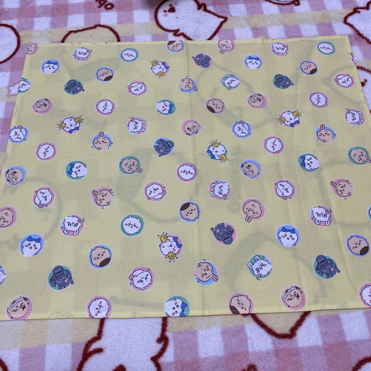 ハンドメイド◎ちいかわ風生地◎ナフキン ランチョンマット◎黄色拍卖