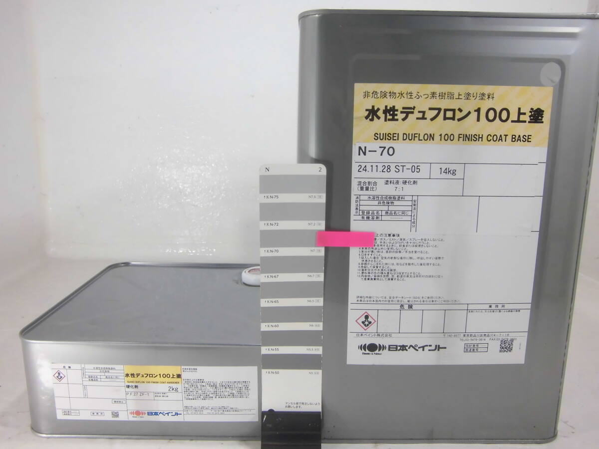 在数8 ■NC■ 水性塗料 鉄・木 グレー系色 □日本ペイント 水性デュフロン100上塗・中塗セット拍卖