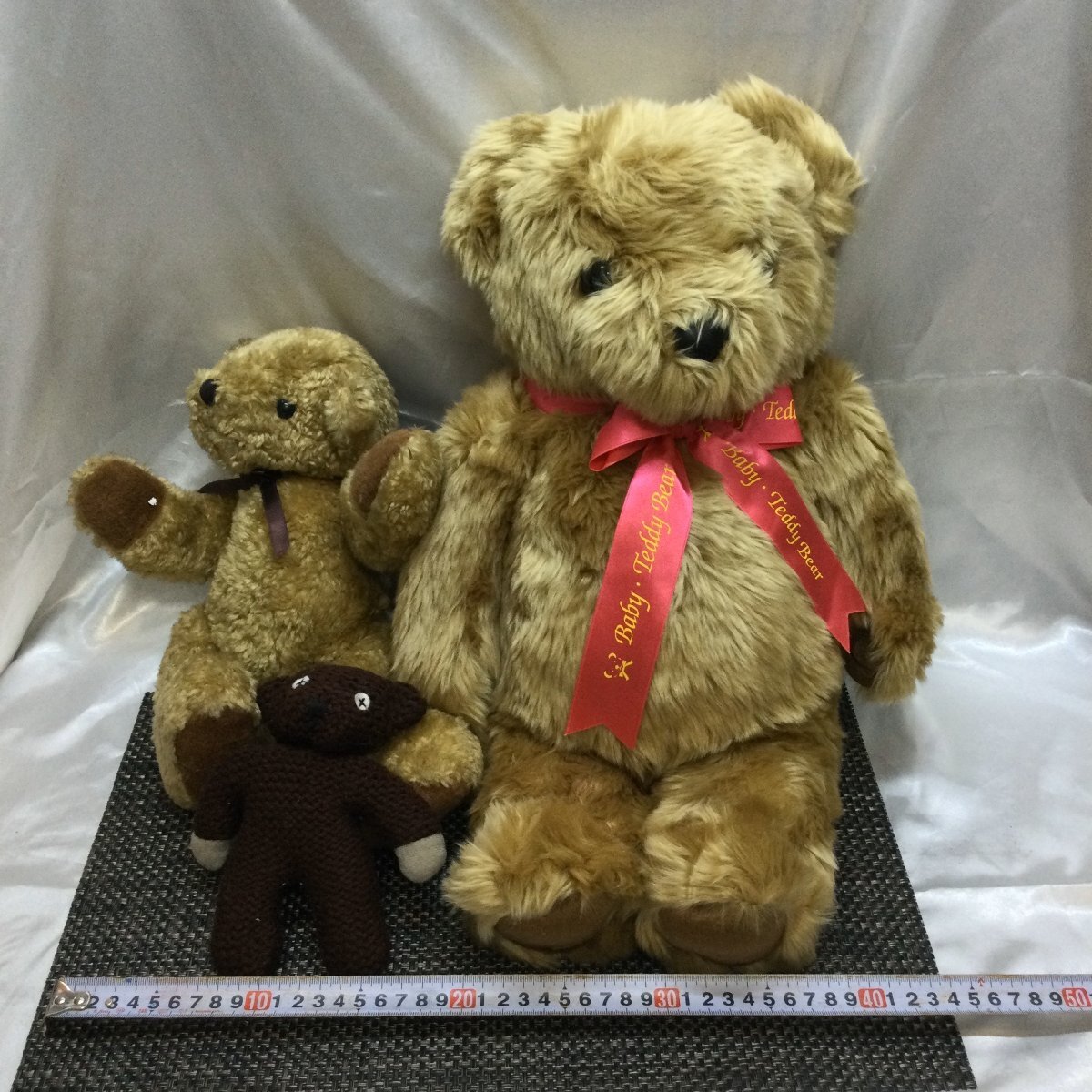 【オブジェ/TO】ベビー テディベア ぬいぐるみ人形 BIG40㎝ くま クマ 合計3体 RS0506/00130拍卖