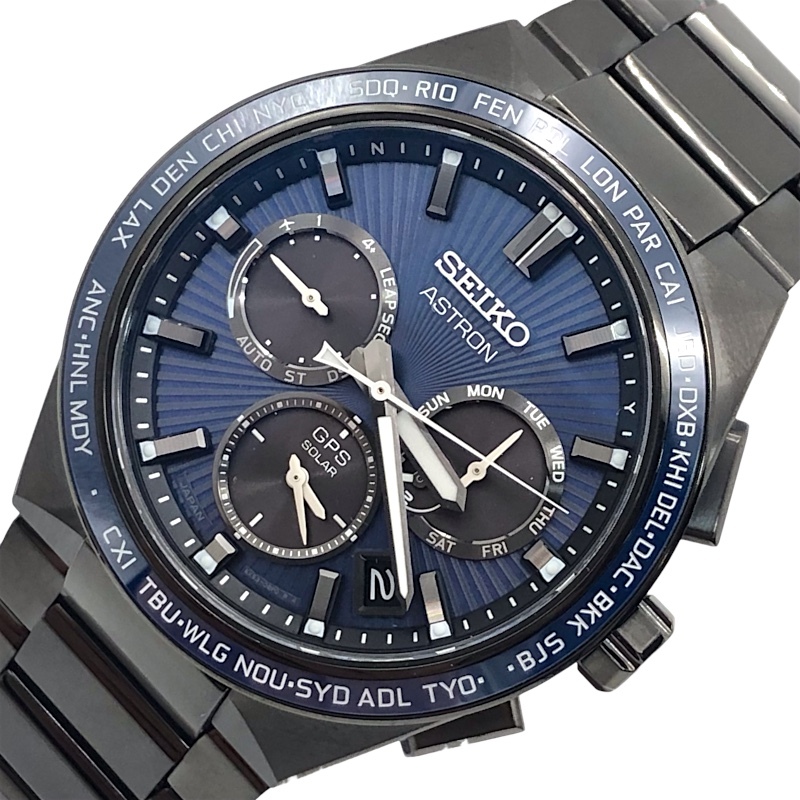 セイコー SEIKO アストロン ネクスターコアショップ専用モデル ソーラー SBXC121 ブルー×ブラック セラミック/チタン 腕時計 メンズ 中古拍卖