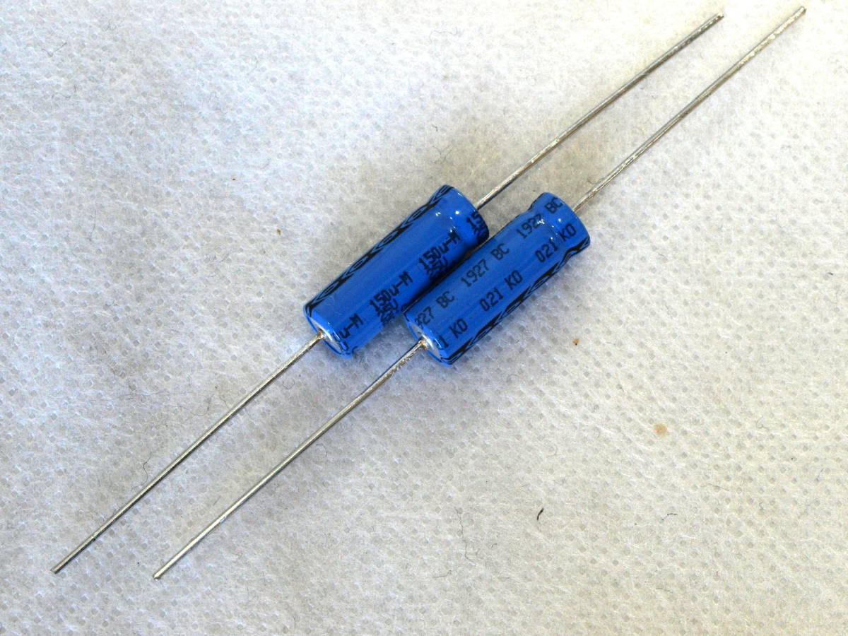 即決 Vishay (Philips) 150uF 25V 85℃ MAL 2本 アキシャルリード 電解コンデンサー拍卖