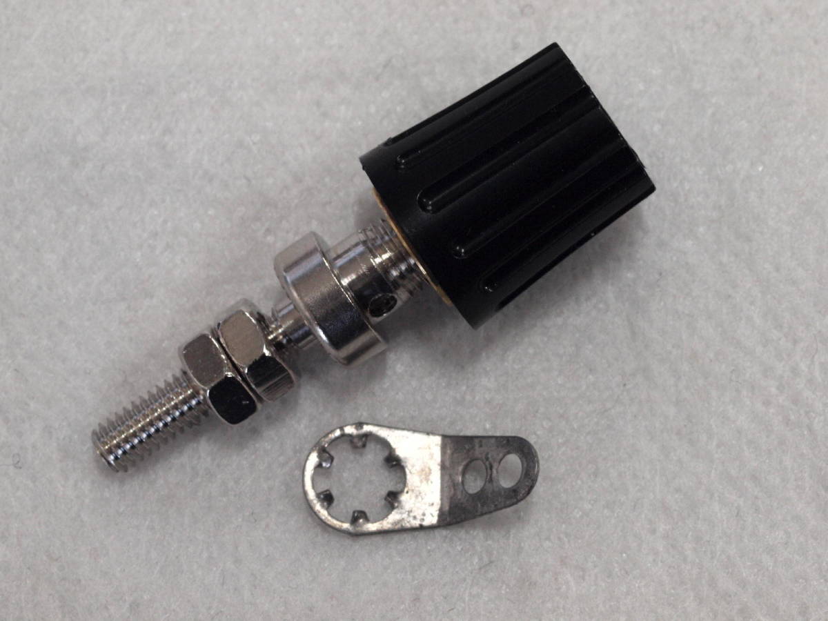 即決 Hirschmann バインディングポスト 黒 1個 4mm バナナチップ使用可 アース端子 半田ラグ付き拍卖