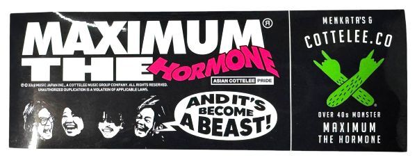 訳有 モンスターエナジー マキシマム ザ ホルモン コラボ ステッカー シート MONSTER ENERGY MAXIMUM THE HORMONE STICKER コッテリ シール拍卖