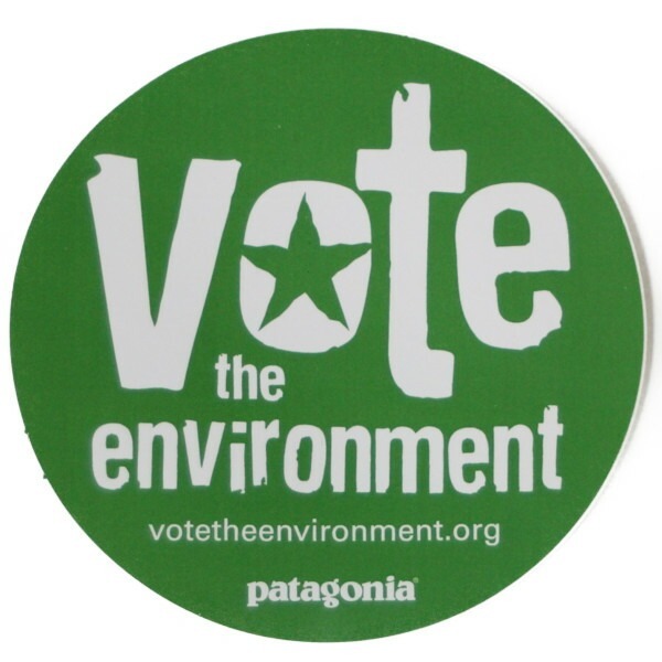 訳有 パタゴニア 非売品 キャンペーン ステッカー ボウト 丸 緑 PATAGONIA VOTE THE ENVIRONMENT 投票 選挙 シール デカール コレクション拍卖