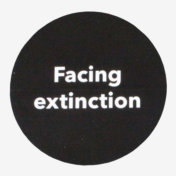 訳有 パタゴニア アクションワークス キャンペーン ステッカー Facing extinction PATAGONIA ACTION WORKS STICKER 非売品 円 丸 黒 シール拍卖