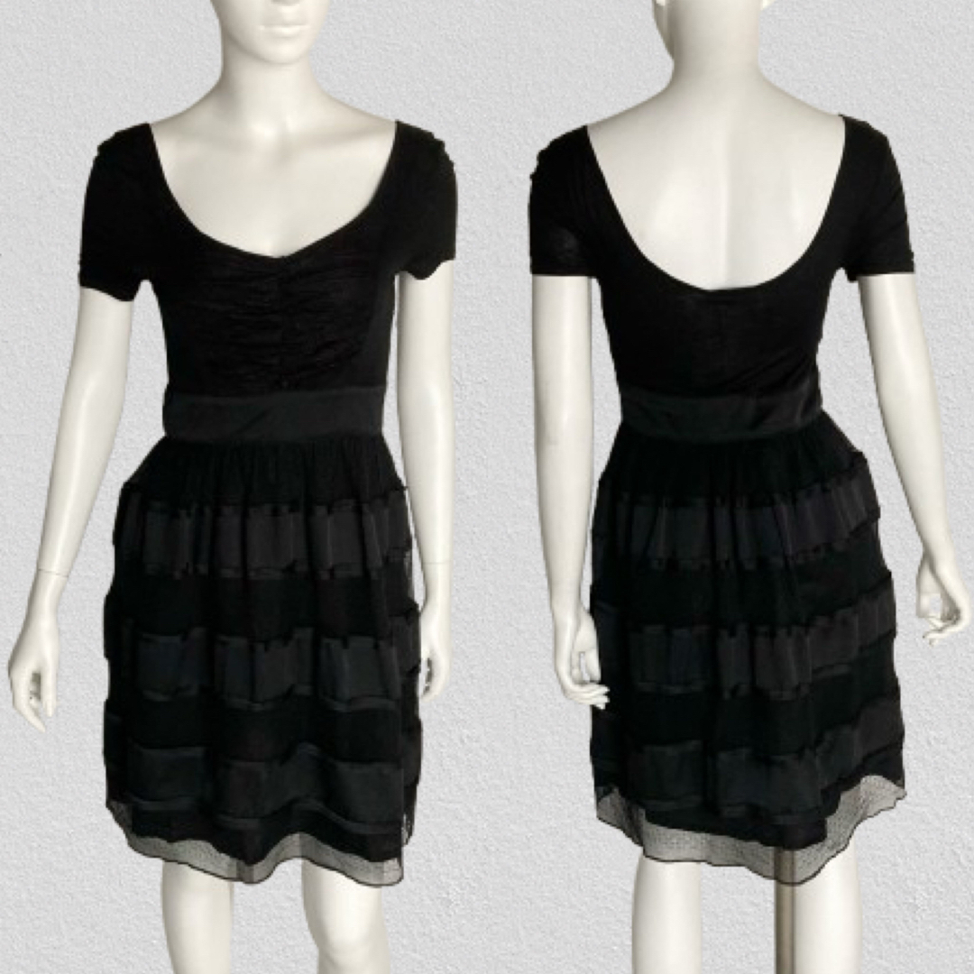 *タグ付き訳あり マックスアンドコー マックスマーラ ドッキングワンピース ストレッチ フィット&フレア レース 黒 ブラック 40拍卖