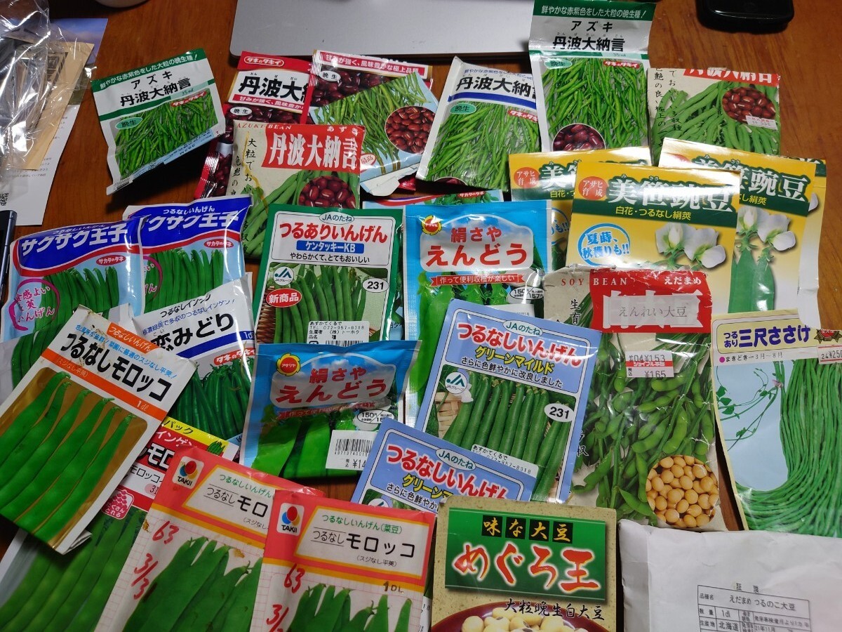 小豆・大豆・まめ種子たち 期限切れ・開封済のためジャンク扱い拍卖