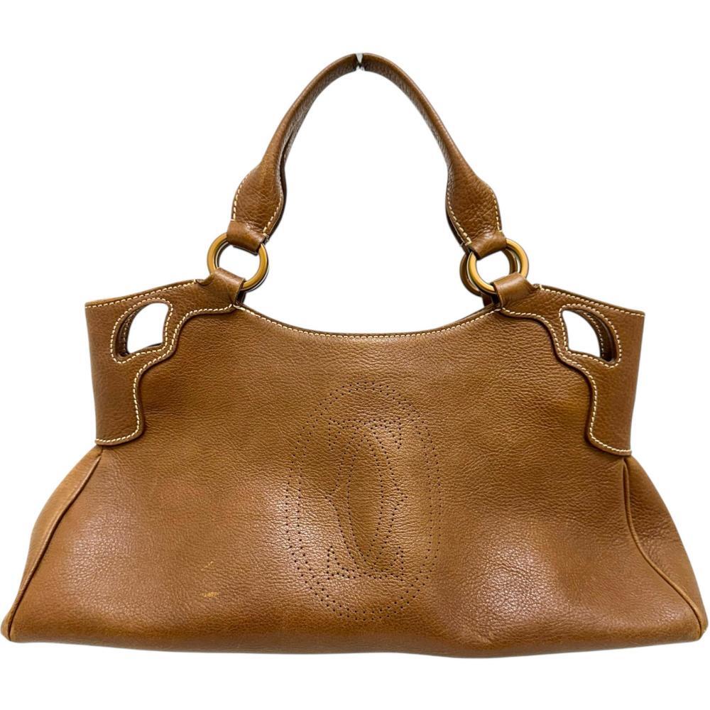 CARTIER/カルティエ マルチェロ ハンドバッグ レザー ブラウン革 レディース拍卖