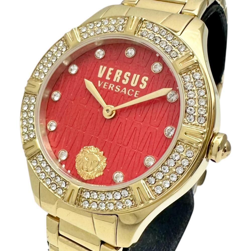VERSACE/ヴェルサーチ ヴェルサス ラインストーン VSP262019 腕時計 GP クオーツ ピンクレッド文字盤 ボーイズ拍卖