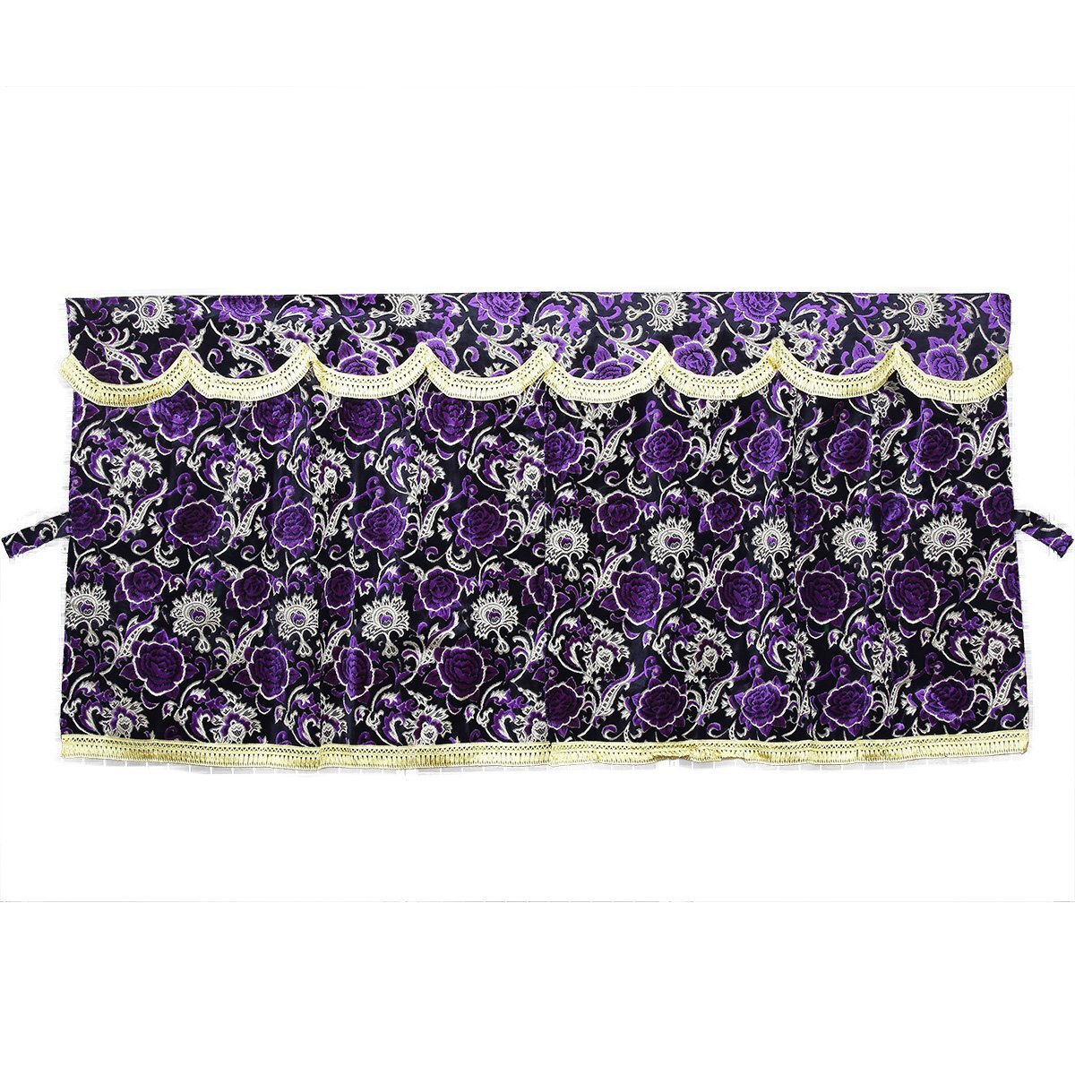 トラック用品 金華山 モンブランローズ 3点式センターカーテン セット LL寸 1300×1300mm パープル【送料800円】拍卖