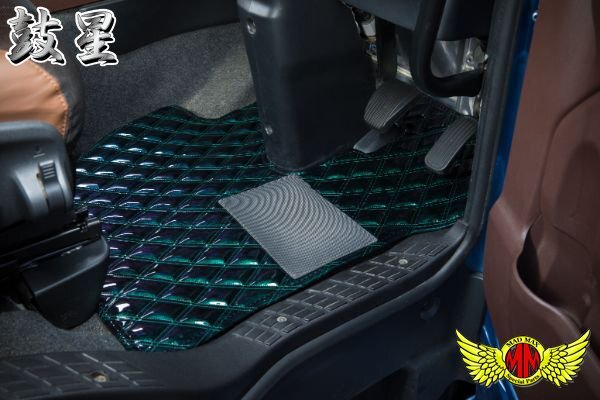 トラック用品 内装 鼓星 オリオン フロアマット グリーン 運転席 日野 エアループデュトロ標準 H23/07~【送料800円】拍卖