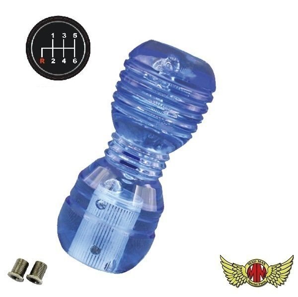 MADMAX トラック用品 DENMAシフトノブ 泡 100mm ブルー 日野レンジャープロ用/変換アダプター付【送料800円】拍卖