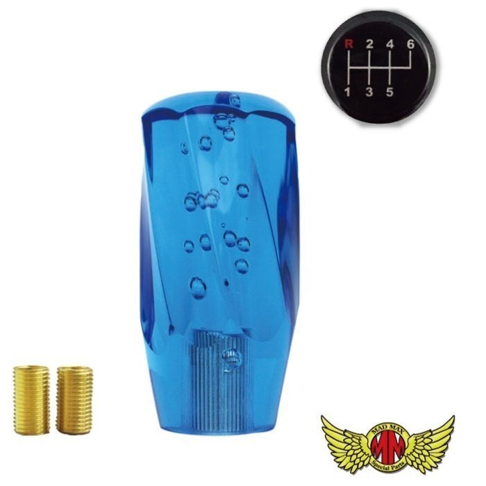 MADMAX トラック用品 ツイスト シフトノブ 泡 100mm ブルー ふそう フルコンファイター用/変換アダプター付【送料800円】拍卖