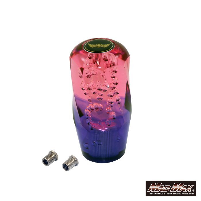 トラック用品 ツイストシフトノブ 泡 100mm レッド/パープル 変換アダプター付/ハイゼット 軽トラック コラム車 AT車 MT車【送料800円】拍卖